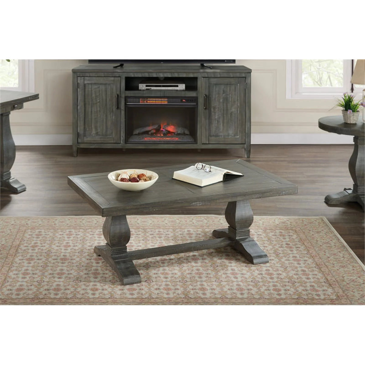 2-Piece Solid Wood Coffee Table & End Table Set P116