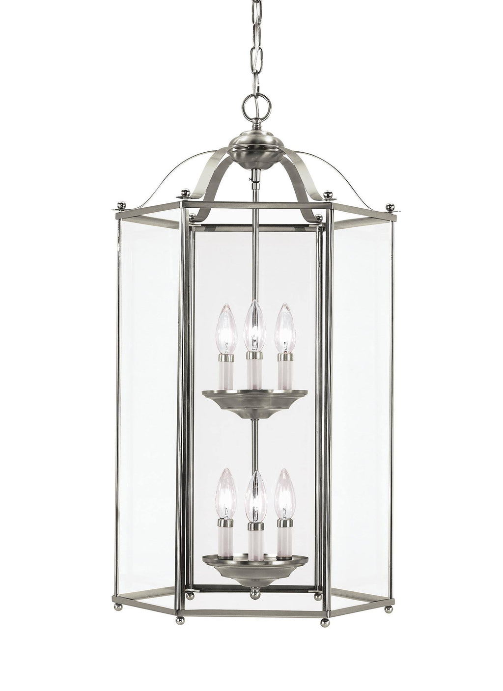 Six Light Hall / Foyer - Brushed Nickel P83423
