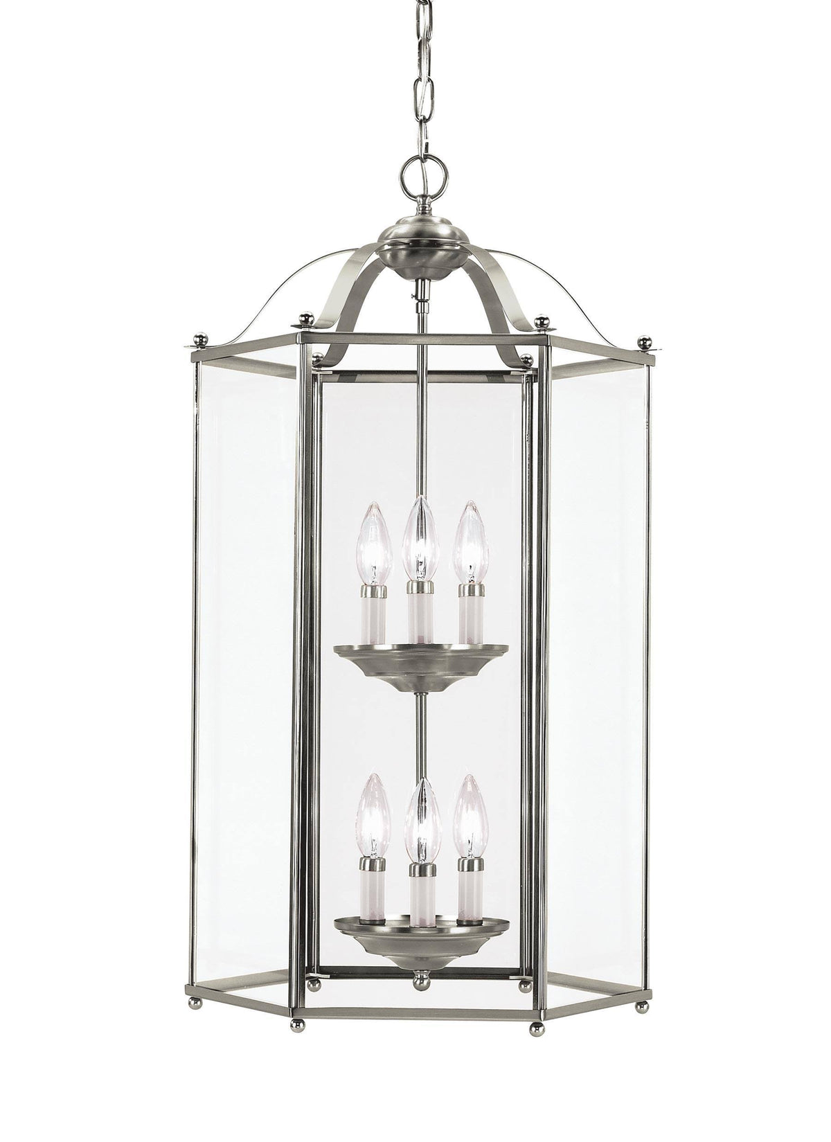 Six Light Hall / Foyer - Brushed Nickel P83423