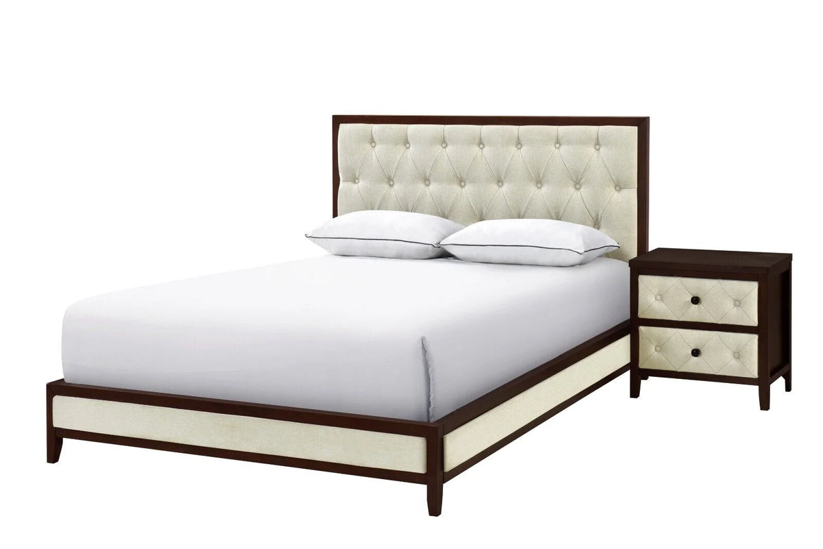 Queen Size Button Tufted Wooden Bed R107419