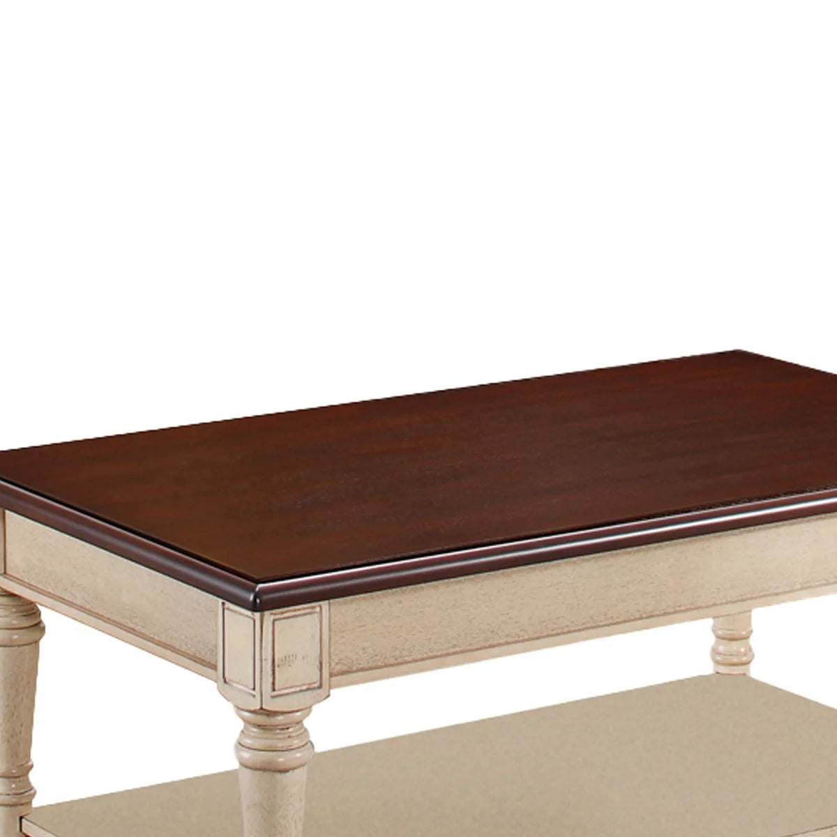 Brown and Antique White Wooden Coffee Table H3279