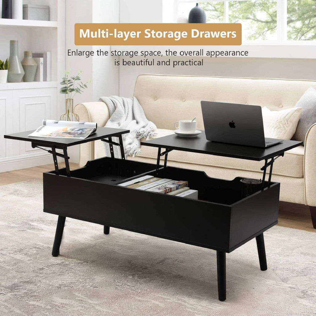 Black Lift Top Coffee Table with Storage D60731