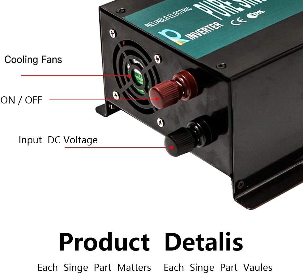 300W Pure Sine Wave Car Power Inverter 24VDC Black X906