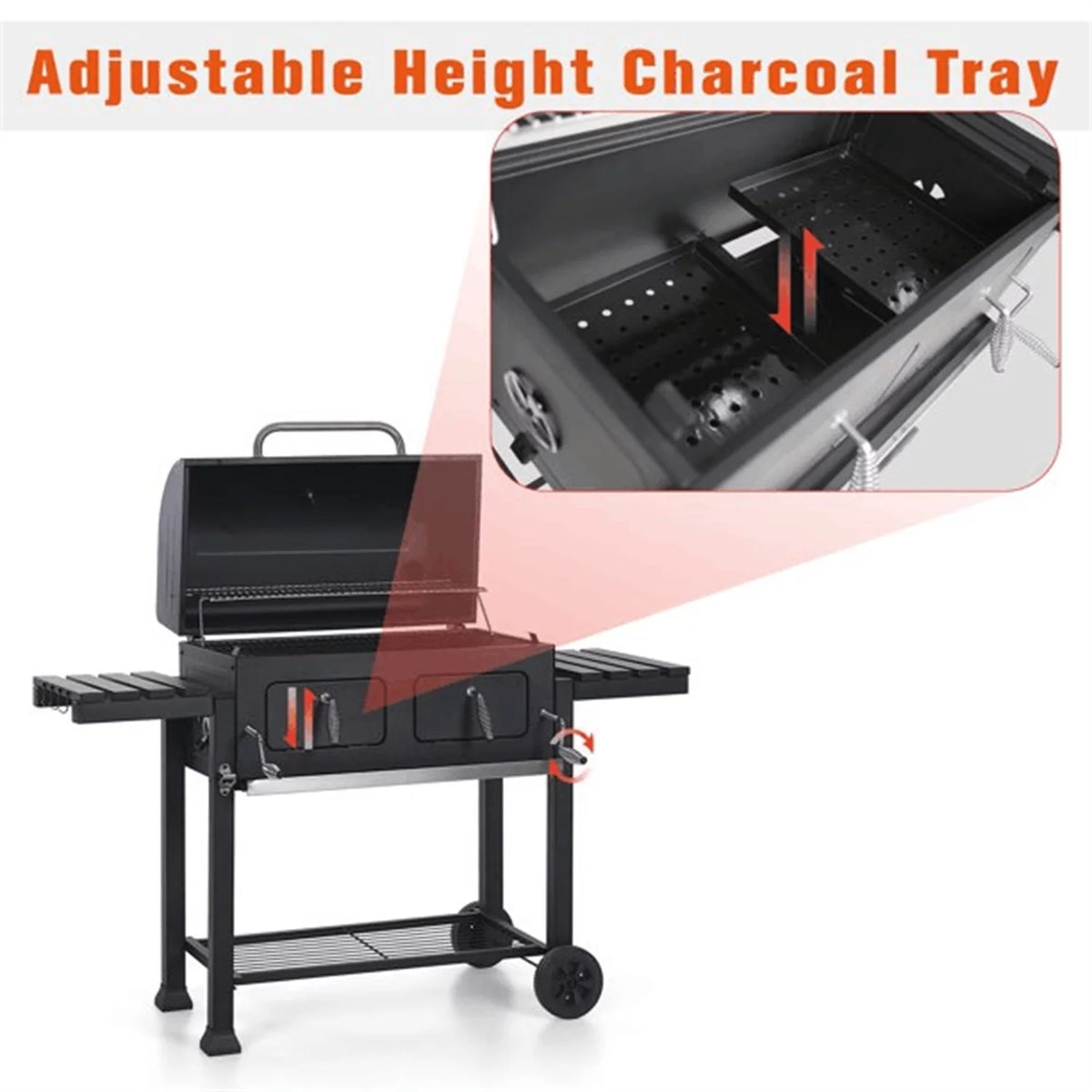 Charcoal Grill Portable BBQ Grill Black R3927