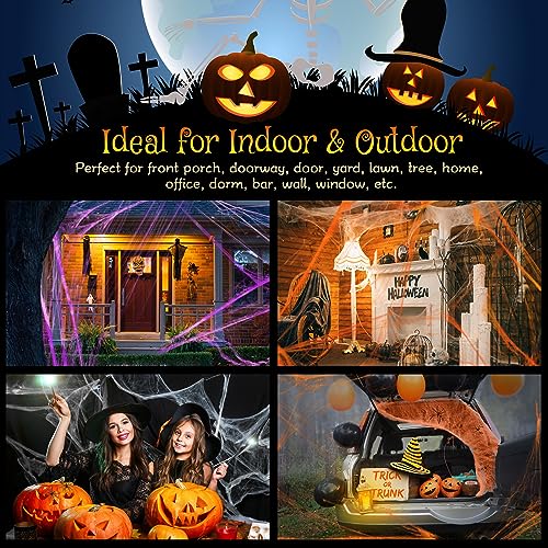 Halloween Spider Webs with 150 Fake Spiders 1400 Sqft Q55118