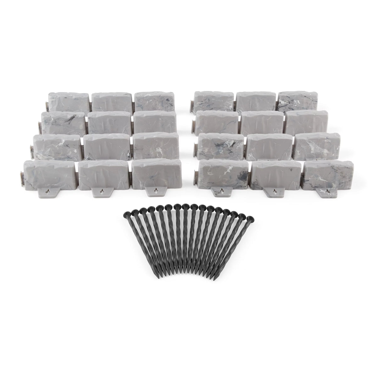 Faux Stone No-Dig Landscape Edging 10-ft. Plastic Gray O67602