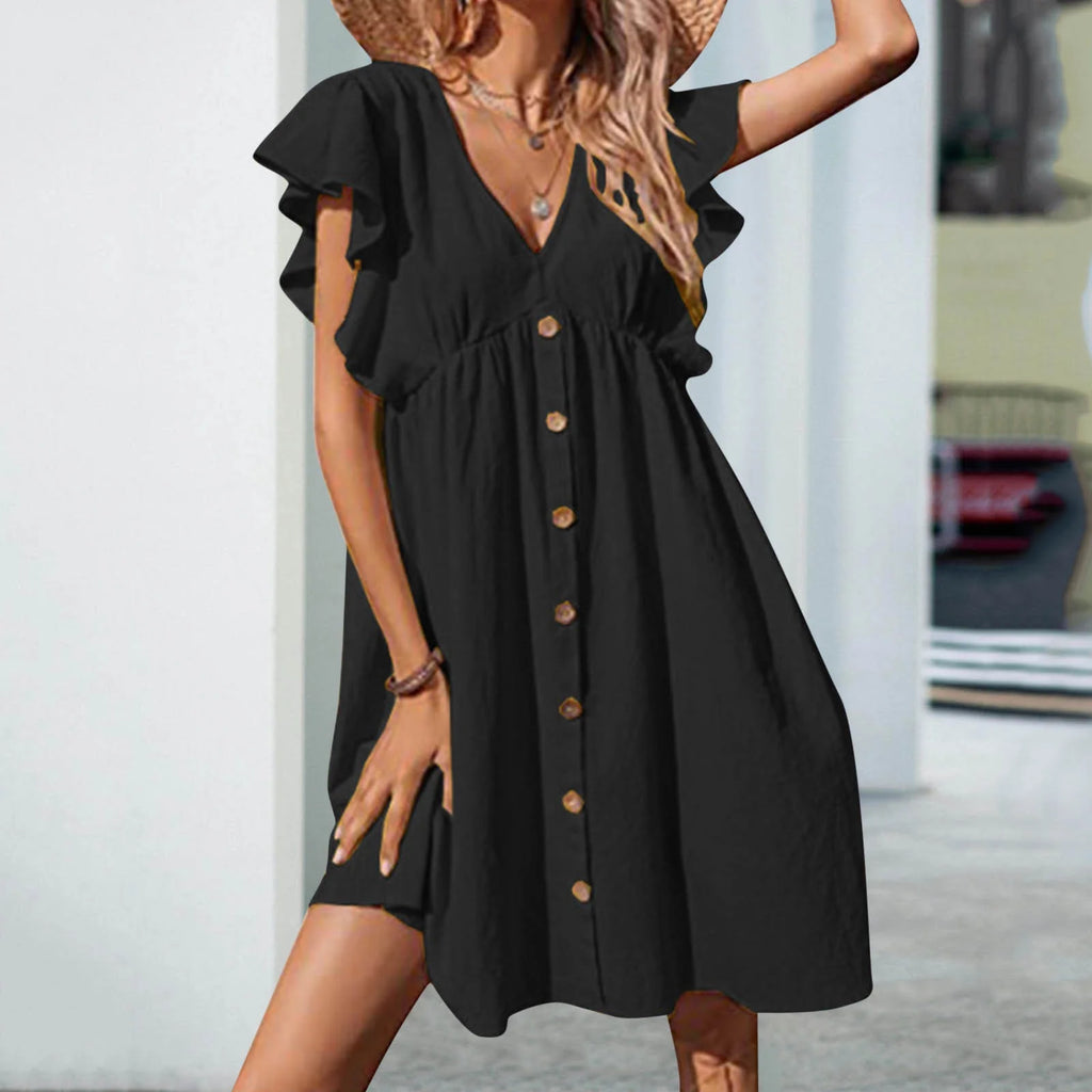 Cotton Midi Button Down Dress E19292
