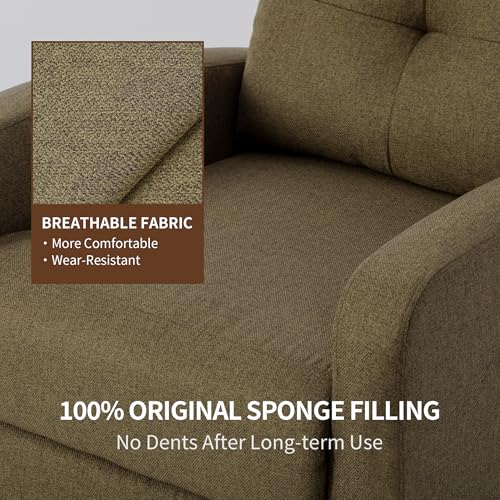 Small Fabric Recliner Chair with Lumbar Support A337873