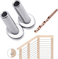 40 Pack 45 Degree T316 Marine Grade Stainless Steel Angle Beveled Protector Sleeves Wood Post Protector for 1/8", 5/32", 3/16" Wire Rope Cable Railing P322
