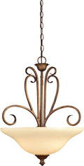 Ebony Gold Finish Three-Light Interior Pendant U1100