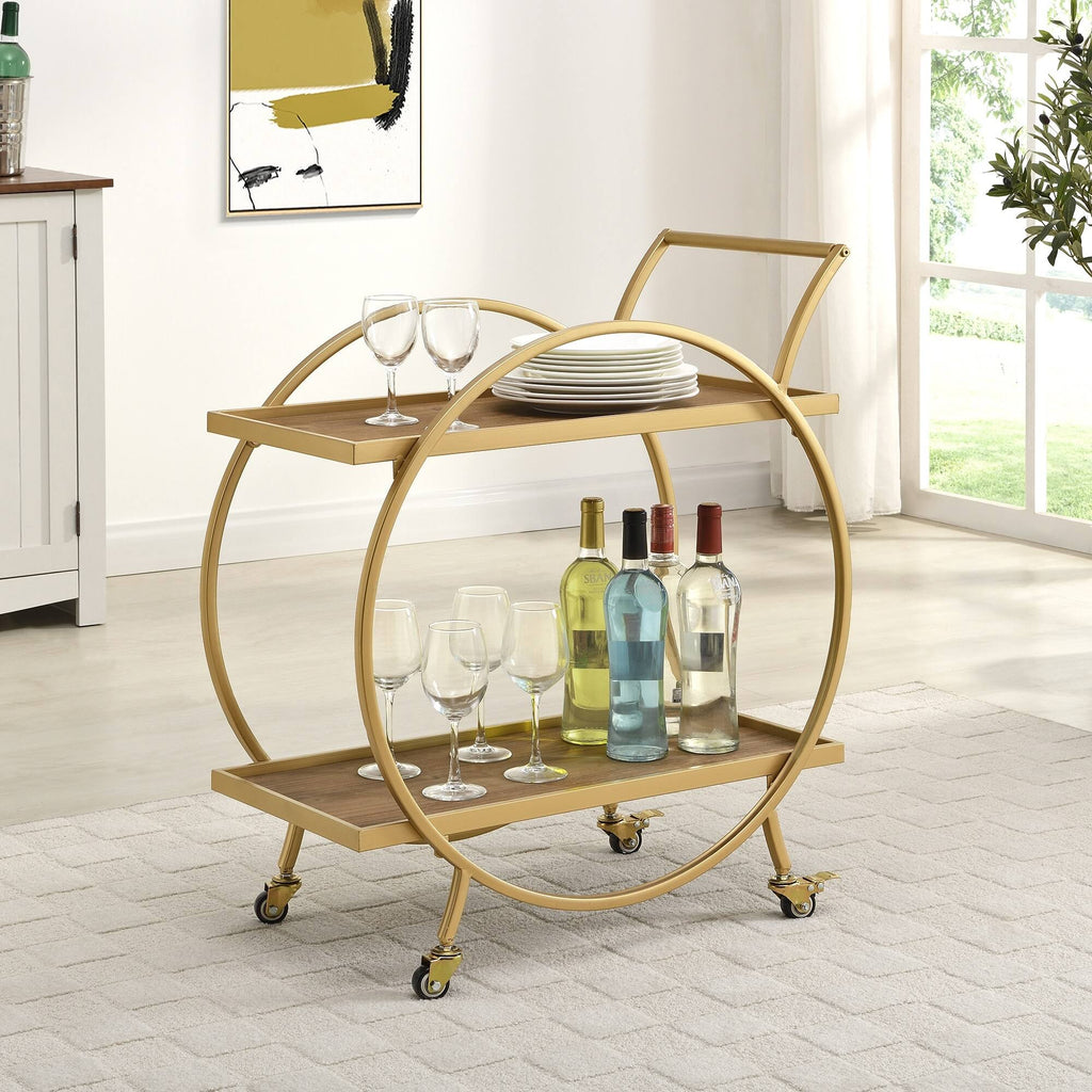 Gold/Brown Bar Cart X80758