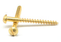 10 x 2x22 Wood Screw Slotted Round Head Brass Pk 100 D65649