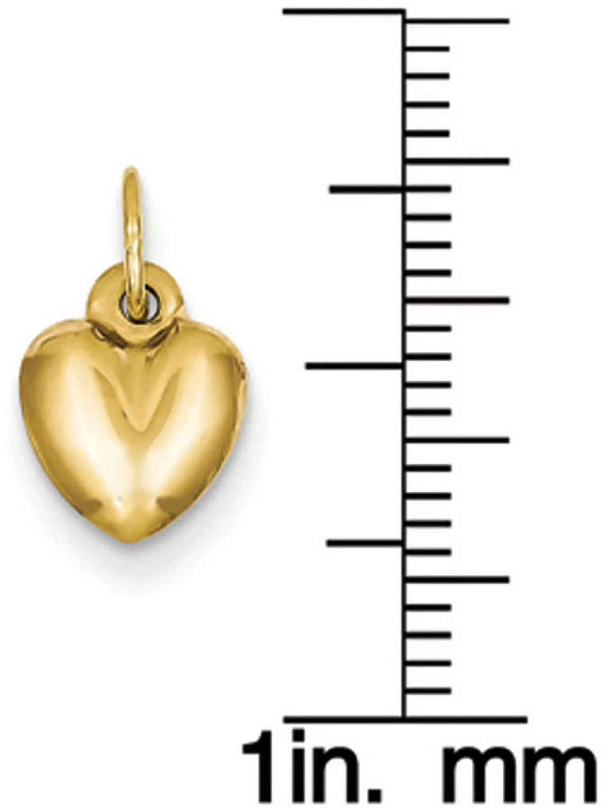 14 Karat Yellow Gold Polished Heart Charm with 18-inch Cable Rope Chain T1933