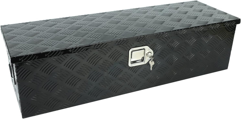 Black Aluminum 5 Bar Tread Underbody Toolbox with Lock Latch P84388