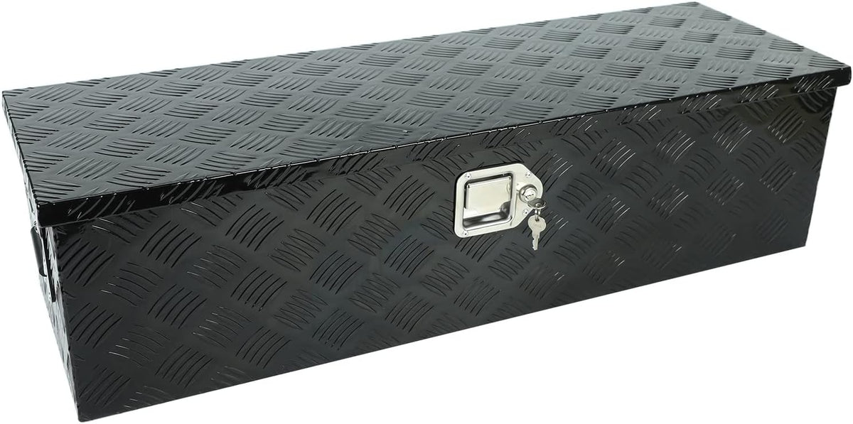 Black Aluminum 5 Bar Tread Underbody Toolbox with Lock Latch P84388