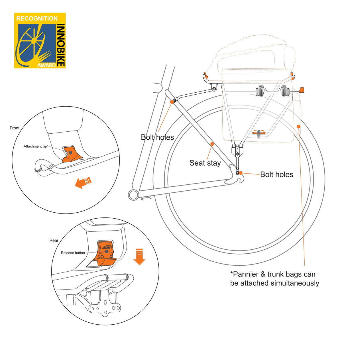 Bicycle Touring Carrier IB-RA4 Frame-mounted Z69721