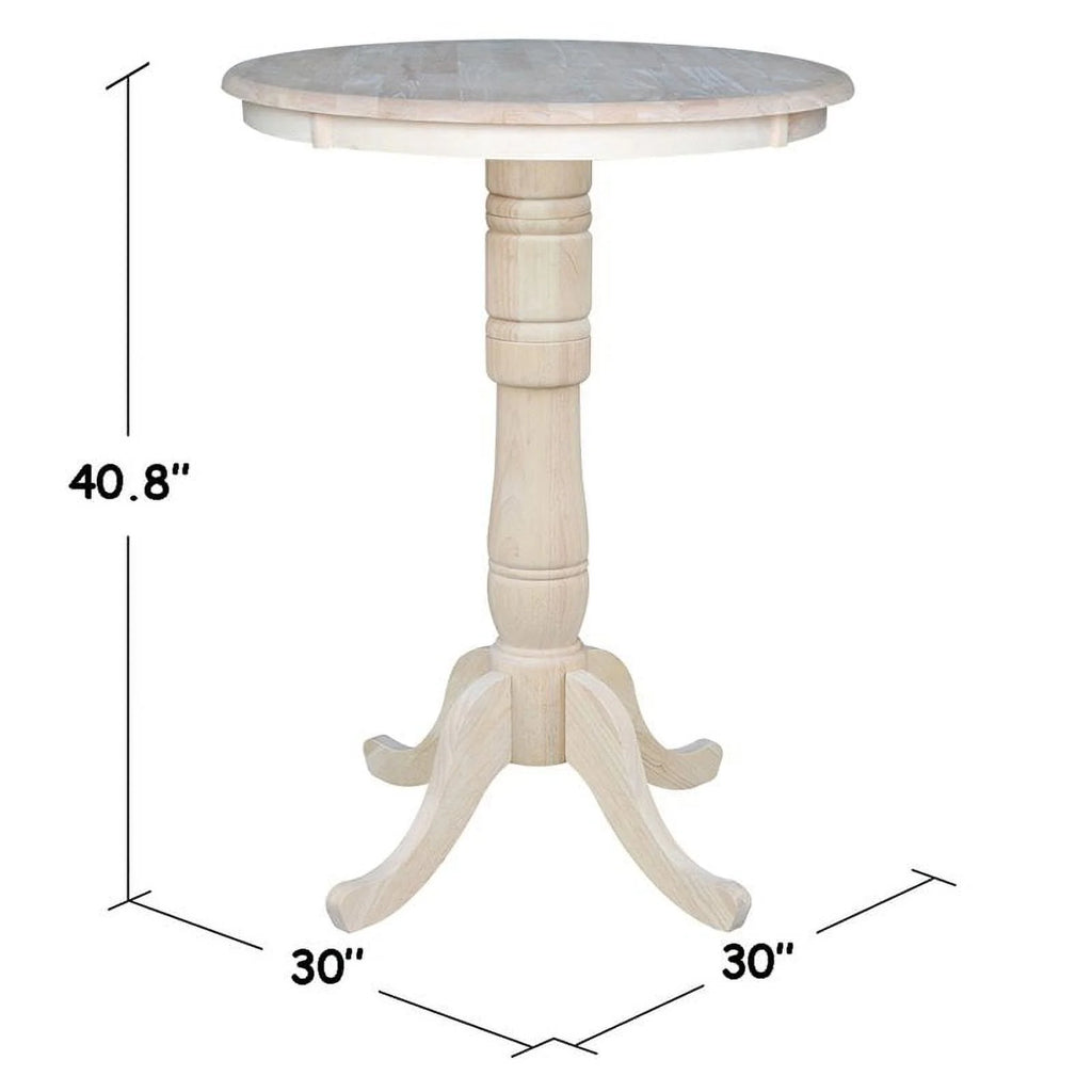 Natural Wood Round Top Bar Table S16211