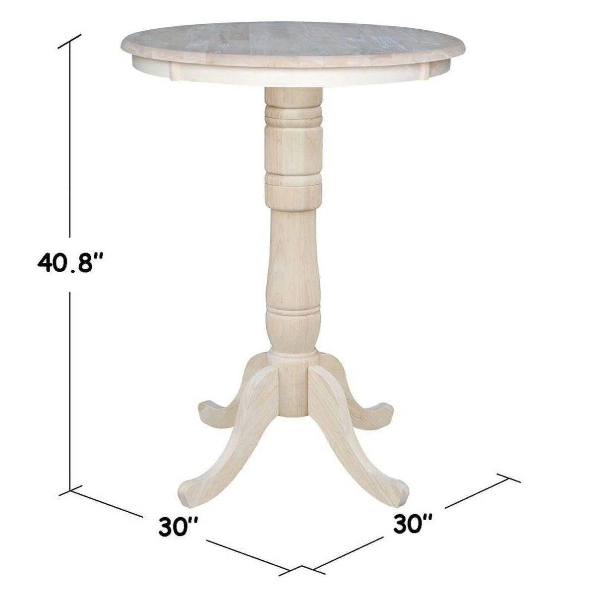Natural Wood Round Top Bar Table S16211