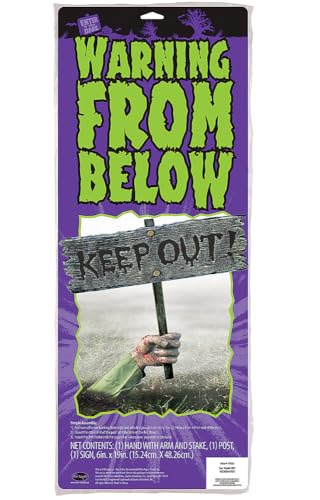 Zombie Groundbreaker Sign Decoration with Arm, Pole & Ground Stake G140085