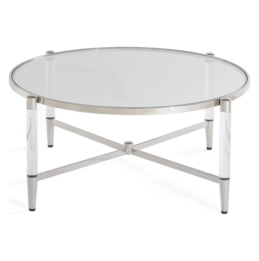 Round Glass Top Coffee Table W77494