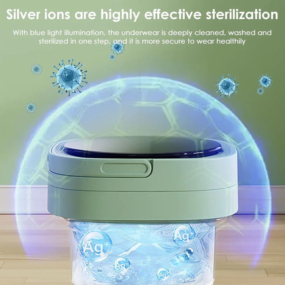 Pink Foldable Mini Washing Machine 8L W201
