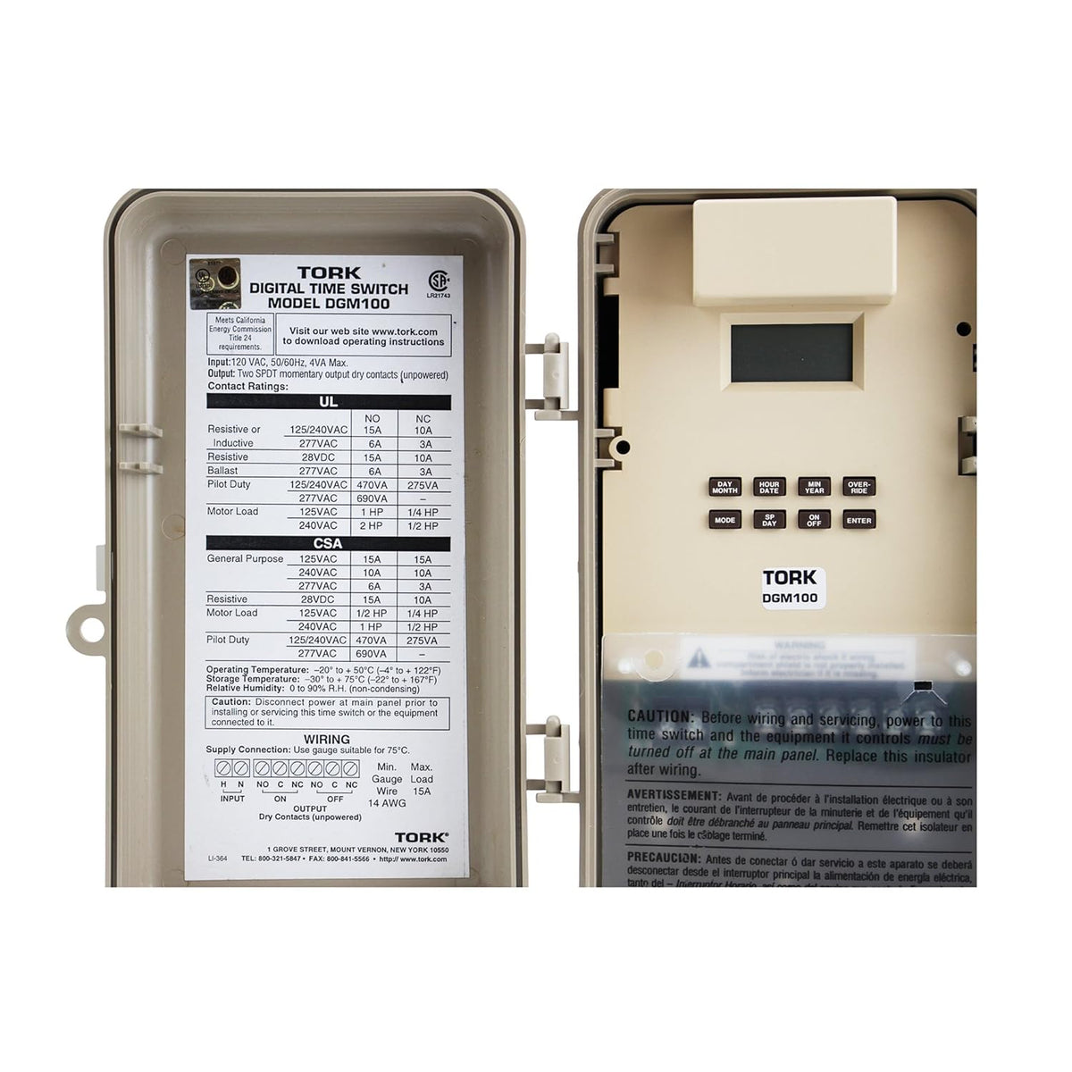 Multipurpose 365/7 Day Time Switch, 120-277 VAC, 1 Channel, SPDT Momentary Output K998518
