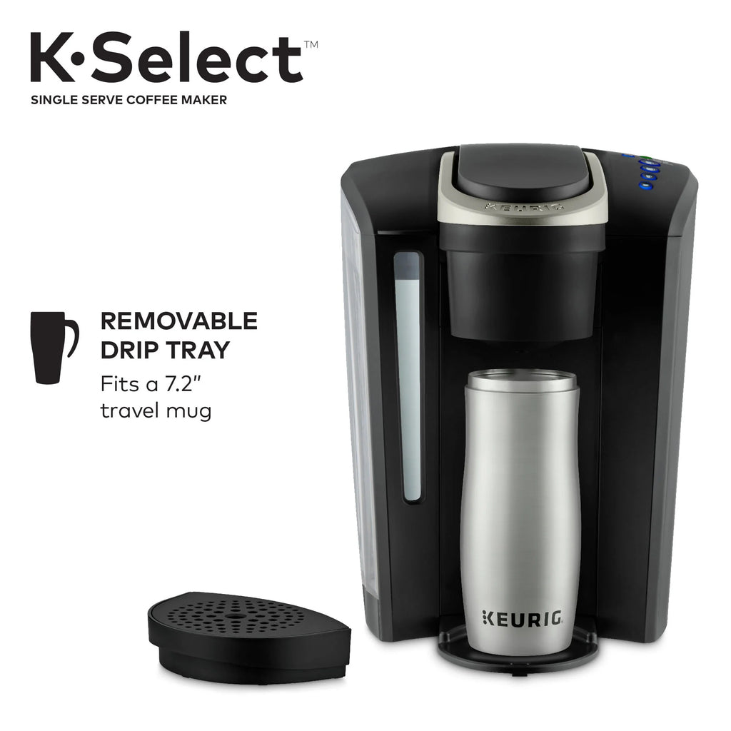 Single-Serve K-Cup Pod Coffee Maker with 12oz Brew Size, Matte Black I161
