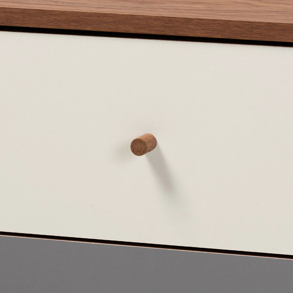 Walnut Brown and Grey Gradient Wood 2-Door Sideboard Buffet P941752