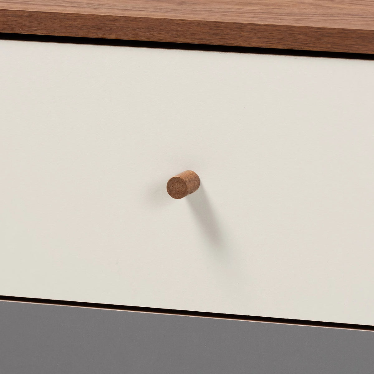 Walnut Brown and Grey Gradient Wood 2-Door Sideboard Buffet P941752