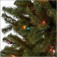 7.5-Foot Pre-Lit Hinged Green Fir Tree C1758