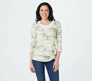 Green Camo Slub Knit Tank C6654