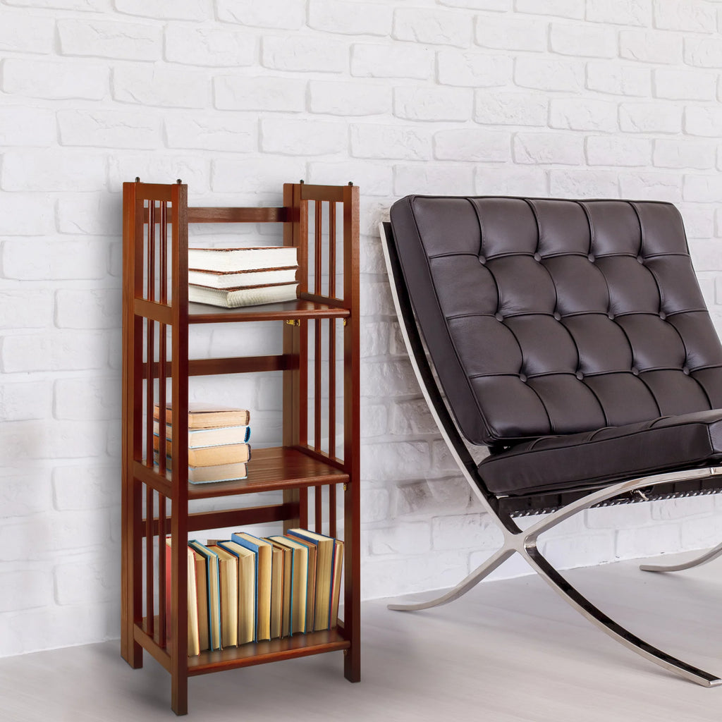 3-Shelf Folding Bookcase, Walnut P9950