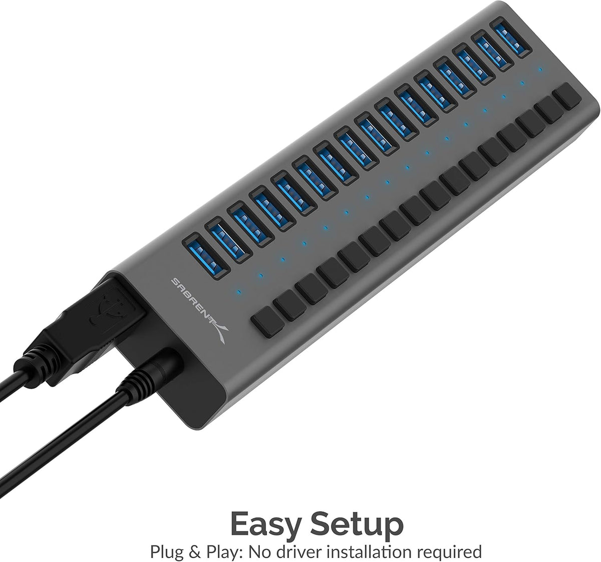 16-Port USB 3.0 Data Hub and Charger with Individual Switches S189