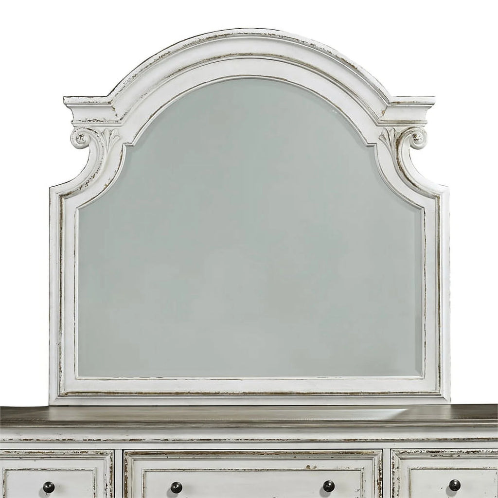 White Dresser and Mirror G846