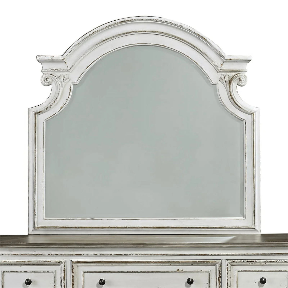 White Dresser and Mirror G846