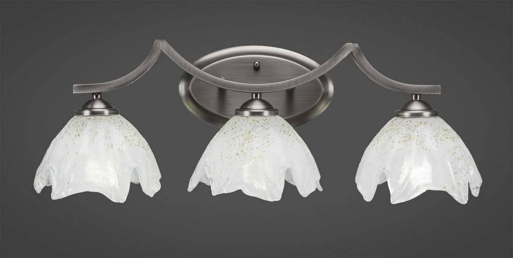3 Light Bath Bar with Gold Ice Glass E678
