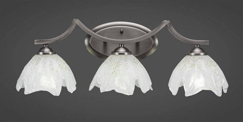 3 Light Bath Bar with Gold Ice Glass E678