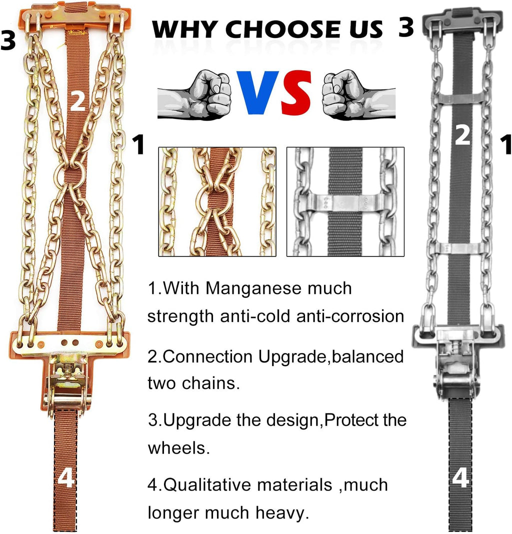 12 pcs Tire Chains for Cars with Adjustable Lock O996