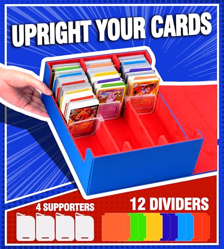 Trading Card Storage Box 2400+ Card Deck Case Black and Gray N694