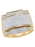 10kt Yellow Gold Mens Diamond Cluster Ring 7/8 Cttw Z976181