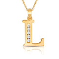 Solid 14k Yellow Gold 18 Inch CZ Letter Necklace S6897