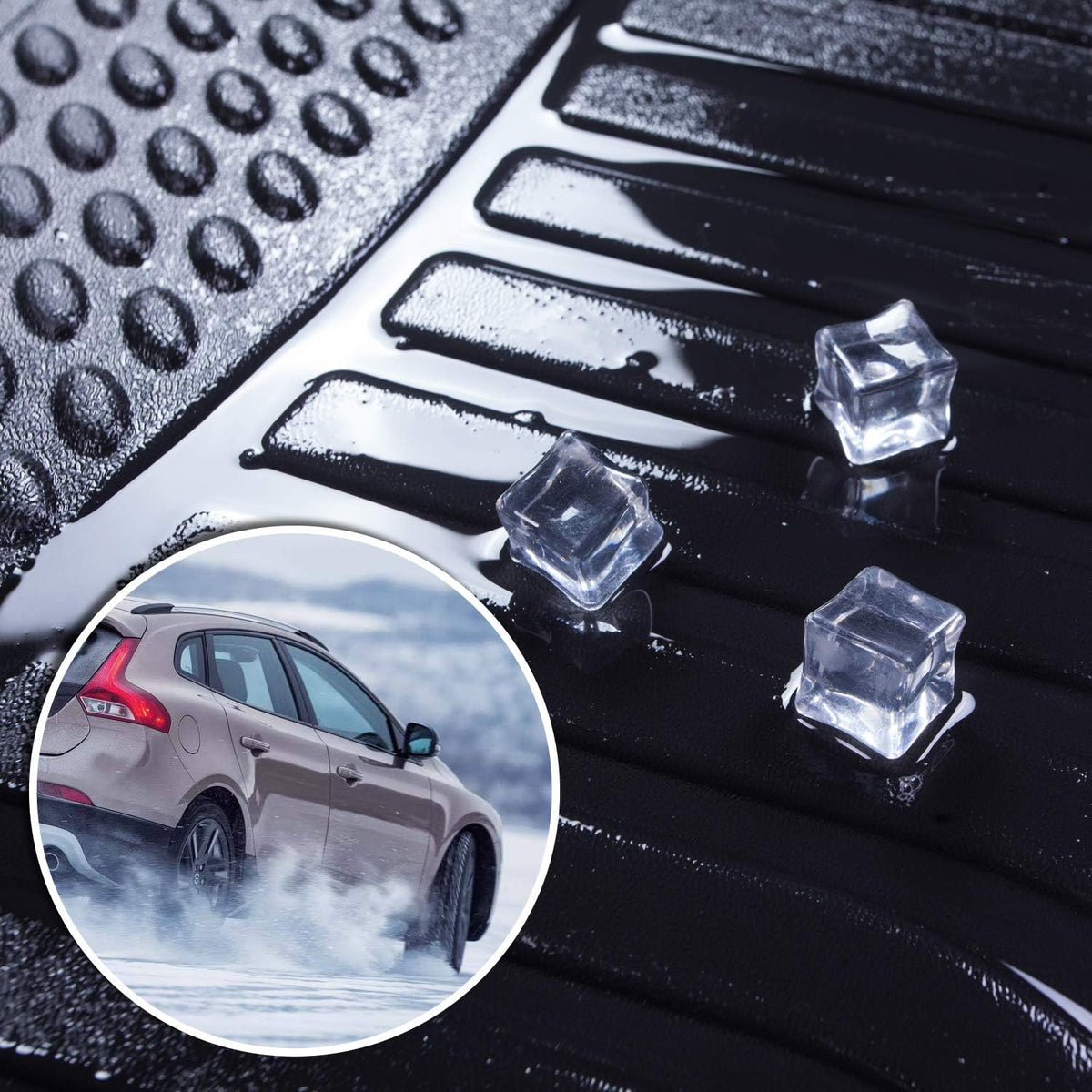 Black Heavy Duty All Weather Floor Mats Liners for Car Front and Rear O9062