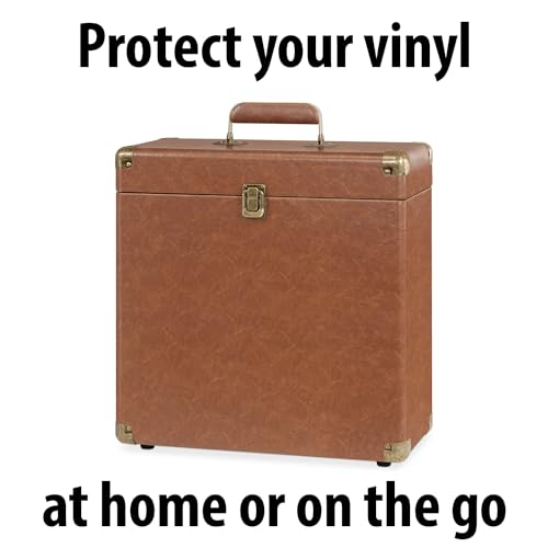 Black Record Storage Case with Easy-Carry Handle E2110