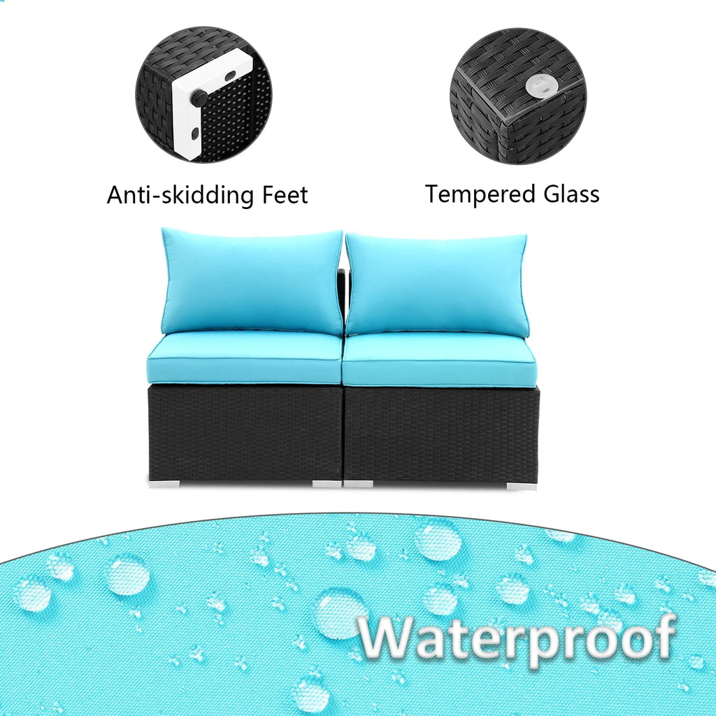Blue Outdoor Conversation Sofa Set H86502