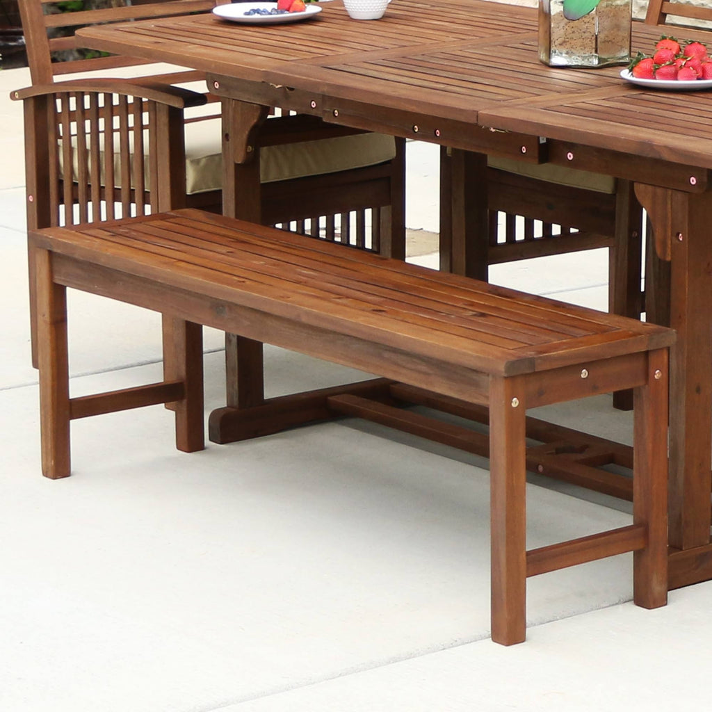 Dark Brown Acacia Wood Patio Bench G4794