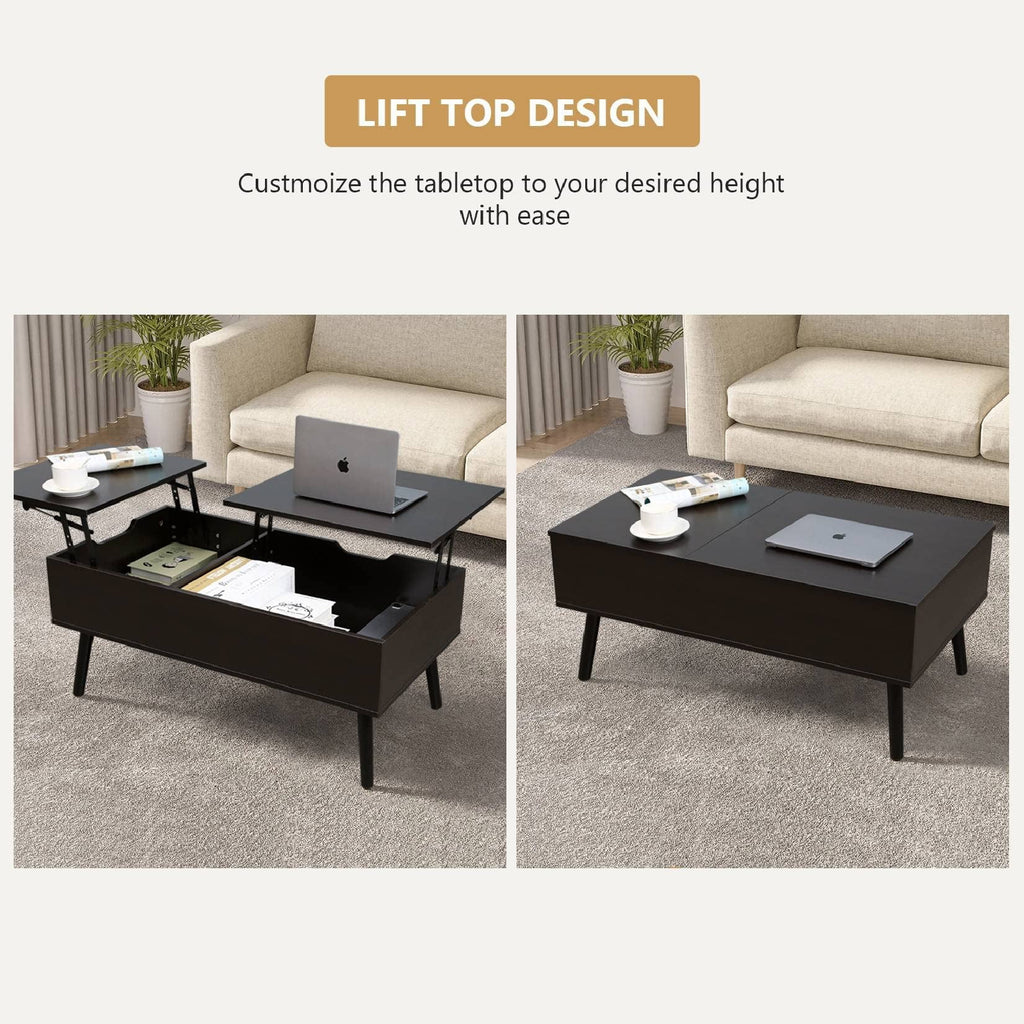 Black Lift Top Coffee Table with Storage D60731