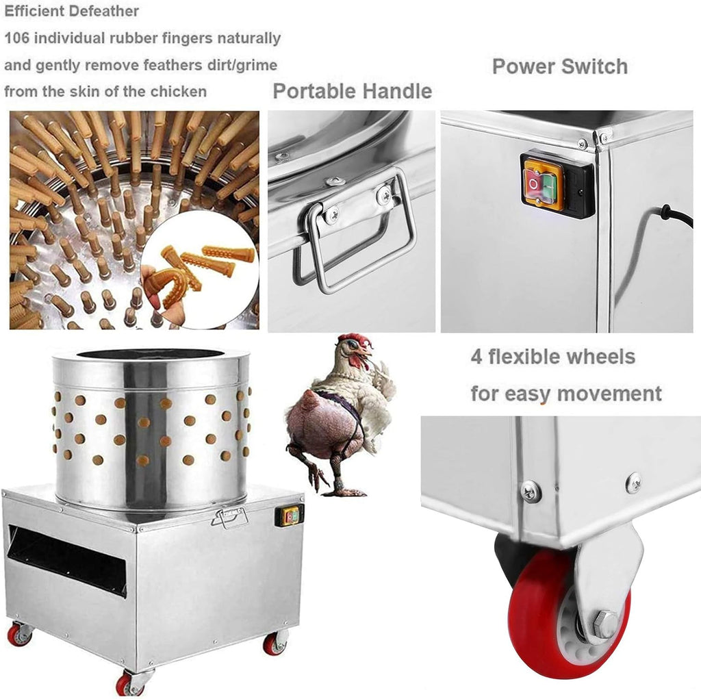 Stainless Steel Chicken Plucker 1500w 275r/min 20 Inch M504
