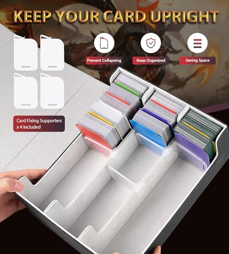 Trading Card Storage Box 2400+ Card Deck Case Black and Gray N694