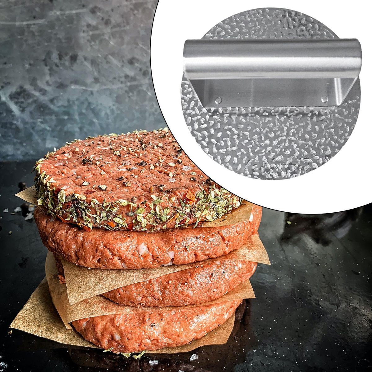 Round Burger Presses Flat Bottom P174