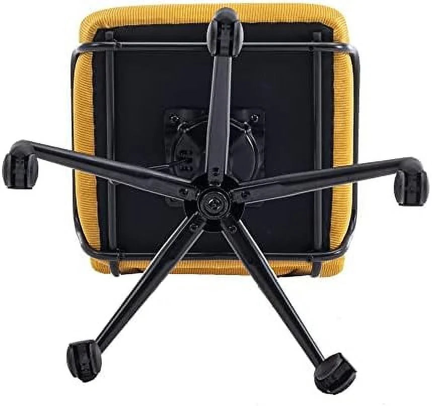 Yellow Corduroy Adjustable Height Armless Swivel Desk Chair R873